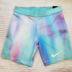 Nike Pro Unicorn Dri Fit girls XL 3" Multi-Color Pastel Training Shorts NWT